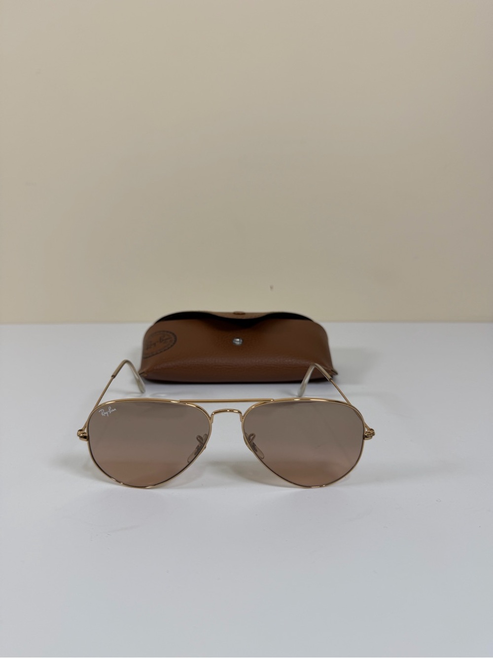 Ray-Ban Gold Frame Brown Lens Women's Aviator Sunglasses